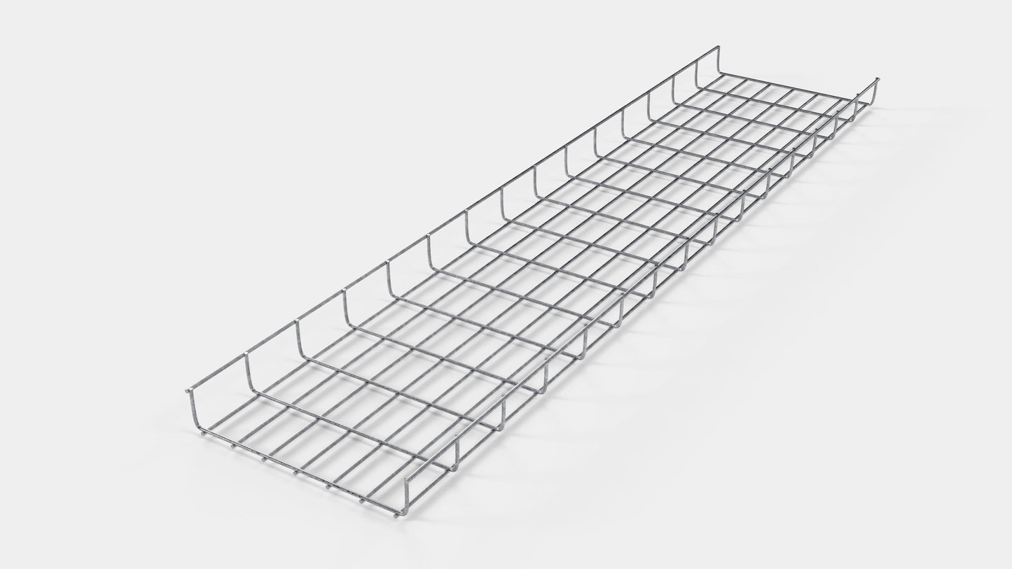 Comprimento do duto de cabos 29 cm, profundidade 5 cm, tamanho da malha 5 x 10 cm