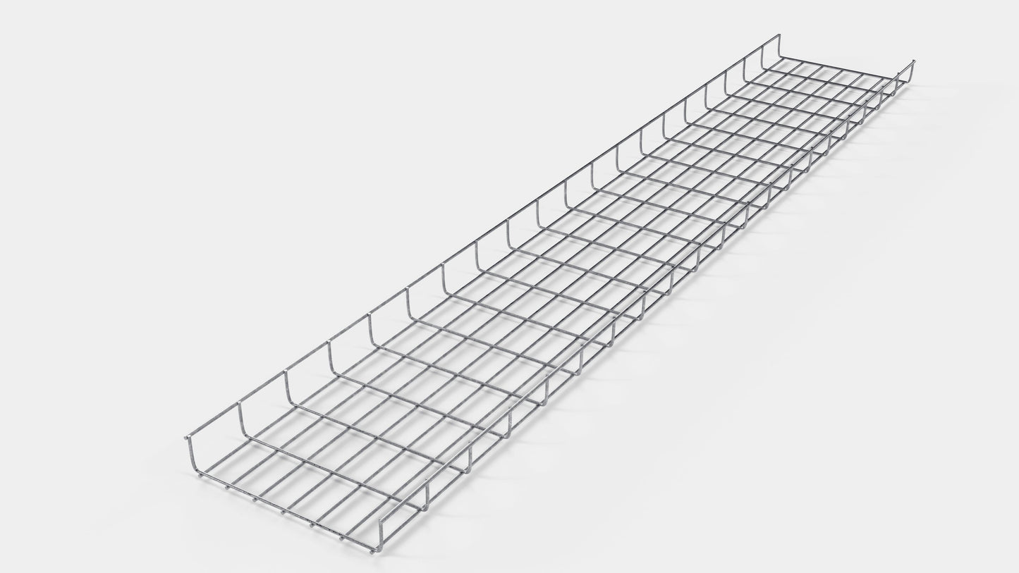Comprimento do duto de cabos 29 cm, profundidade 5 cm, tamanho da malha 5 x 10 cm