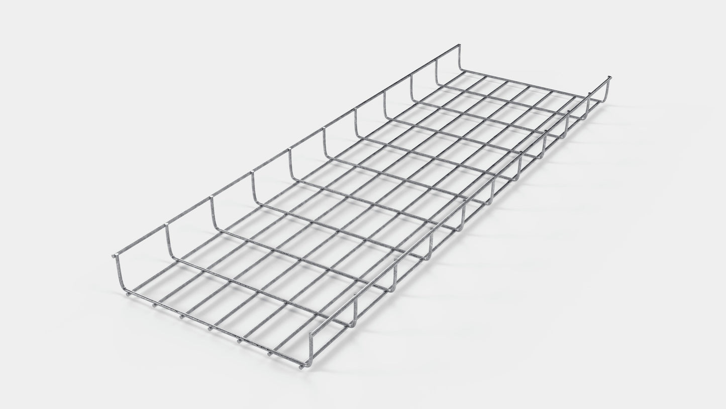 Comprimento do duto de cabos 29 cm, profundidade 5 cm, tamanho da malha 5 x 10 cm