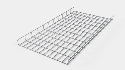 Altura do duto de cabos 110 cm, profundidade 5 cm, tamanho da malha 5 x 10 cm