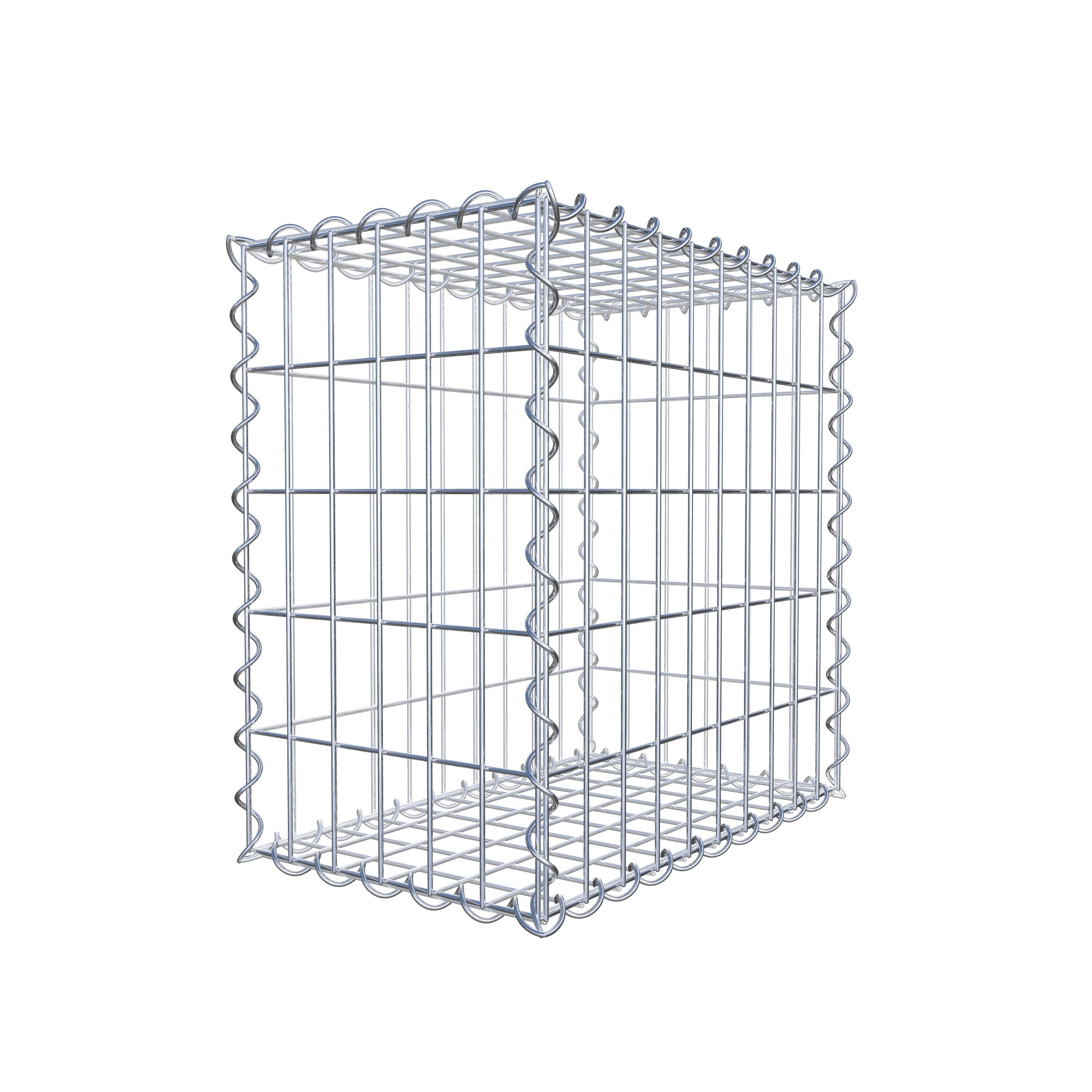 Gabion 50 cm x 50 cm x 30 cm (L x H x D), maskestørrelse 5 cm x 10 cm, spiral