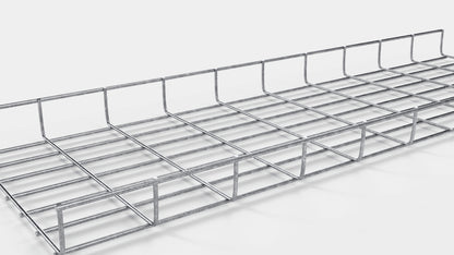 Comprimento do duto de cabos 29 cm, profundidade 5 cm, tamanho da malha 5 x 10 cm
