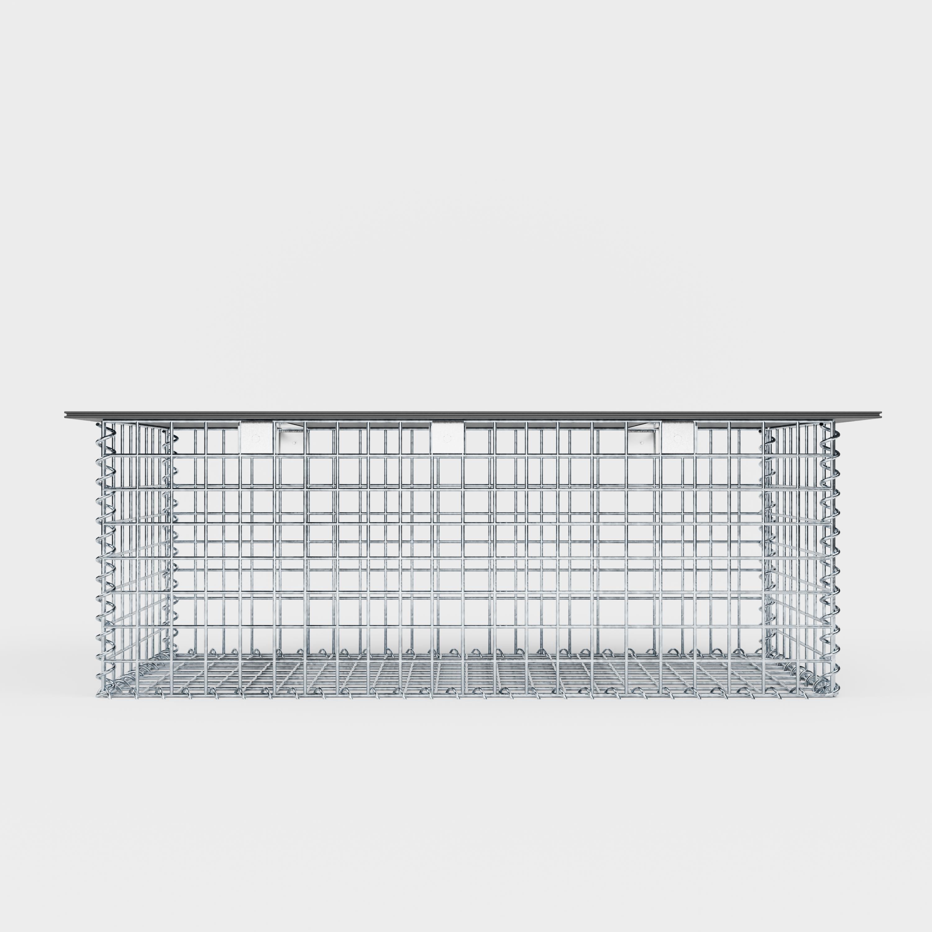 Trädgårdsbänk av gabionspiral 105 x 50 x 40 cm - MW 5 x 5 cm, med återvunnen topp i antracit