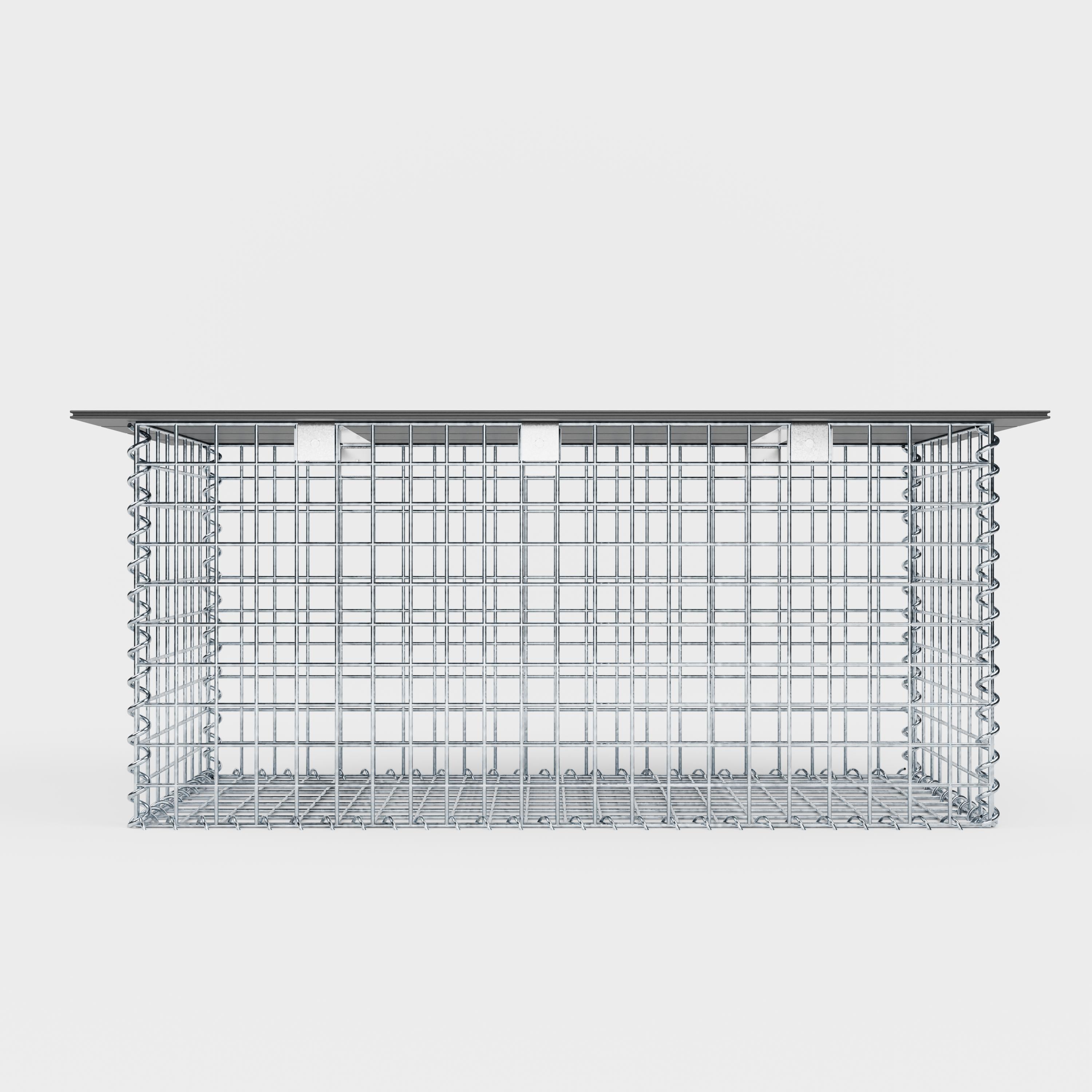 Trädgårdsbänk av gabionspiral 105 x 50 x 50 cm - MW 5 x 5 cm, med återvunnen topp i antracit