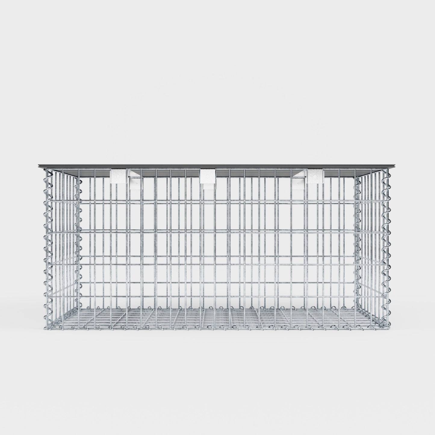 Banco de jardim gabião espiral 105 x 50 x 50 cm - MW 5 x 10 cm, com capa reciclada em antracite