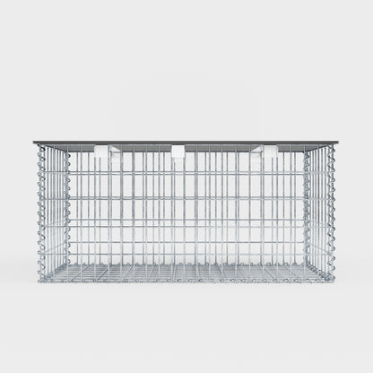 Banco de jardim gabião espiral 105 x 50 x 50 cm - MW 5 x 10 cm, com capa reciclada em antracite