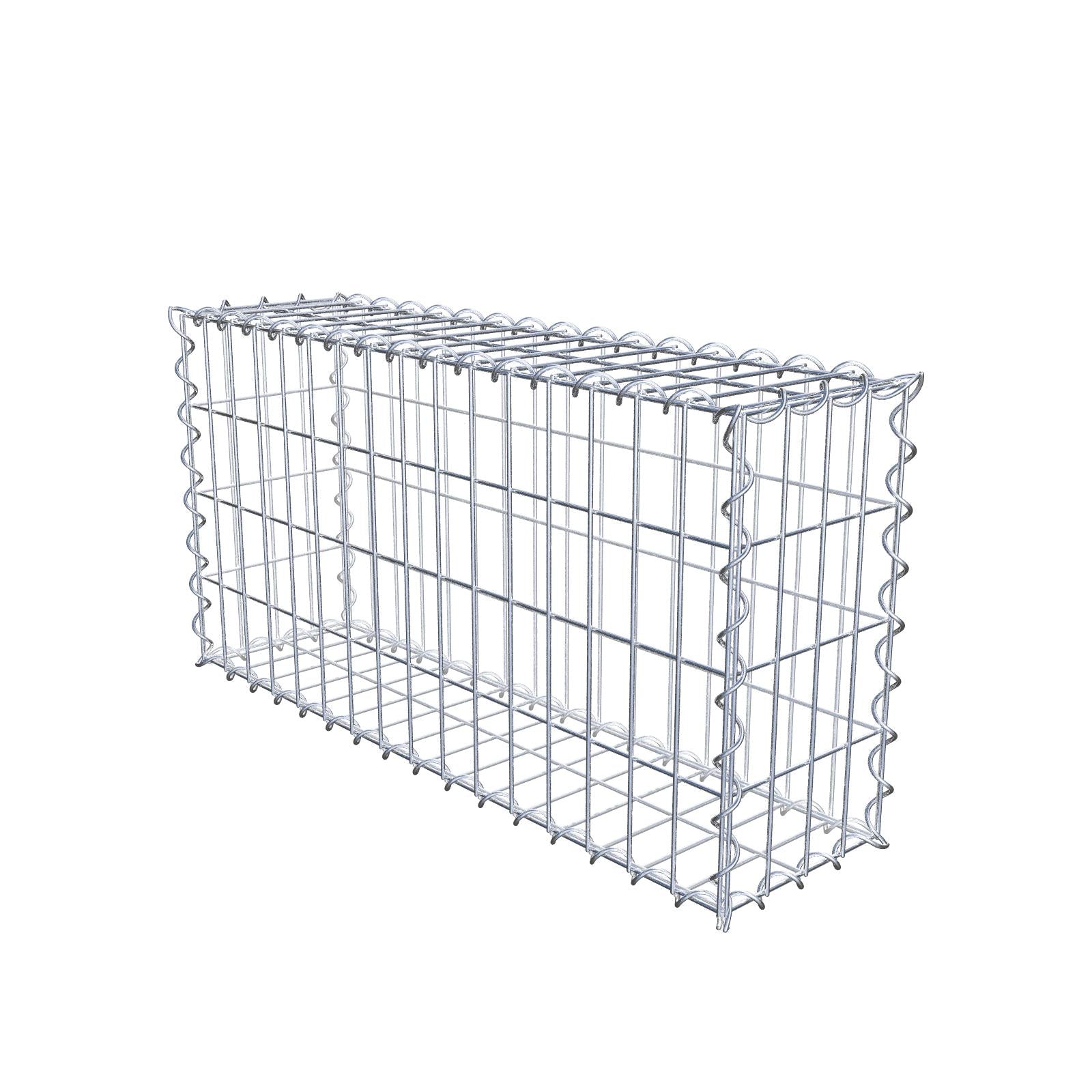Gabião 80 cm x 40 cm x 20 cm (C x A x P), malhagem 5 cm x 10 cm, espiral