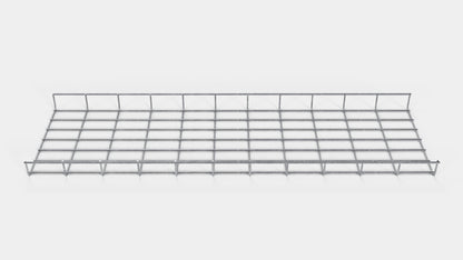 Altura do duto de cabos 110 cm, profundidade 5 cm, tamanho da malha 5 x 10 cm