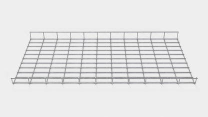 Altura do duto de cabos 110 cm, profundidade 5 cm, tamanho da malha 5 x 10 cm