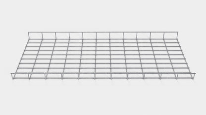 Altura do duto de cabos 110 cm, profundidade 5 cm, tamanho da malha 5 x 10 cm