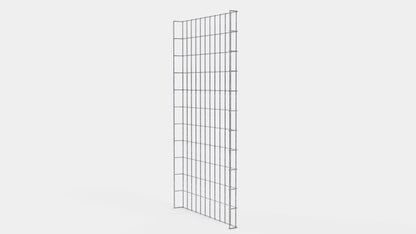 Altura do duto de cabos 110 cm, profundidade 5 cm, tamanho da malha 5 x 10 cm