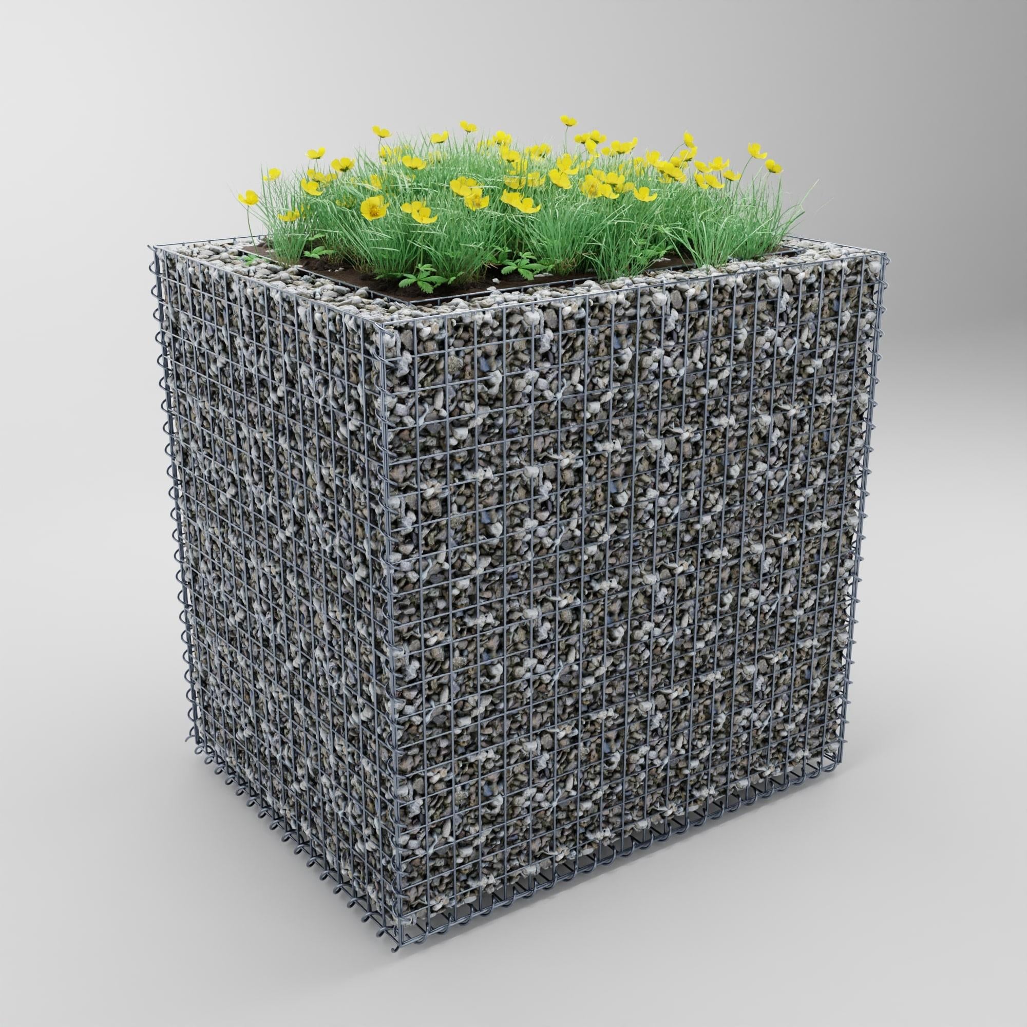 Raised bed square 100 cm x 80 cm x 100 cm (L x H x D), mesh size 5 x 5 cm, wall thickness 10 cm