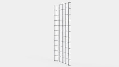 Altura do duto de cabos 110 cm, profundidade 5 cm, tamanho da malha 5 x 10 cm