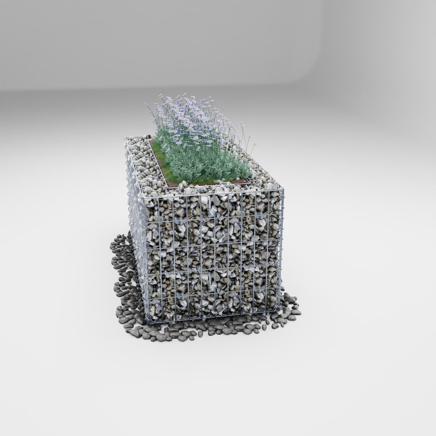 Højbed firkantet 100 cm x 50 cm x 50 cm (L x H x D), maskestørrelse 5 x 10 cm, vægtykkelse 10 cm