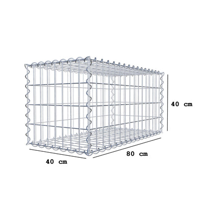 Gabion 80 cm x 40 cm x 40 cm (L x H x D), maskstorlek 5 cm x 10 cm, spiral