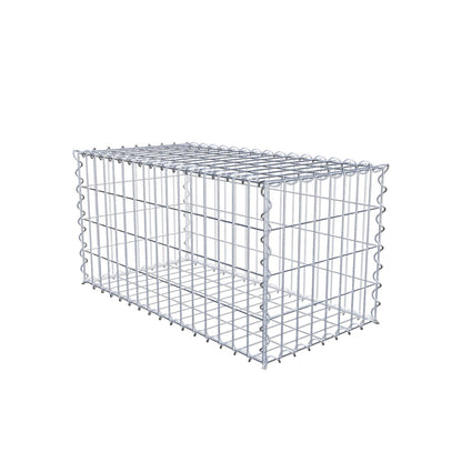 Gabion 80 cm x 40 cm x 40 cm (L x H x D), maskstorlek 5 cm x 10 cm, spiral