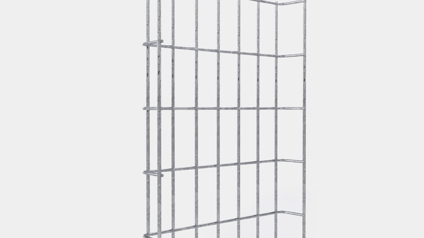 Comprimento do duto de cabos 29 cm, profundidade 5 cm, tamanho da malha 5 x 10 cm