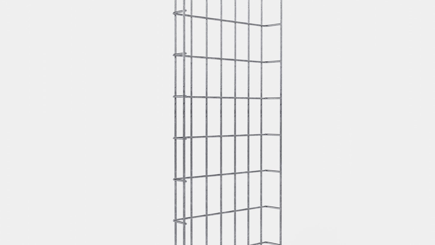 Comprimento do duto de cabos 29 cm, profundidade 5 cm, tamanho da malha 5 x 10 cm