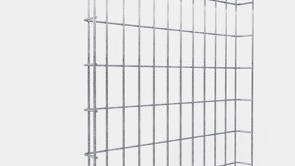 Altura do duto de cabos 110 cm, profundidade 5 cm, tamanho da malha 5 x 10 cm