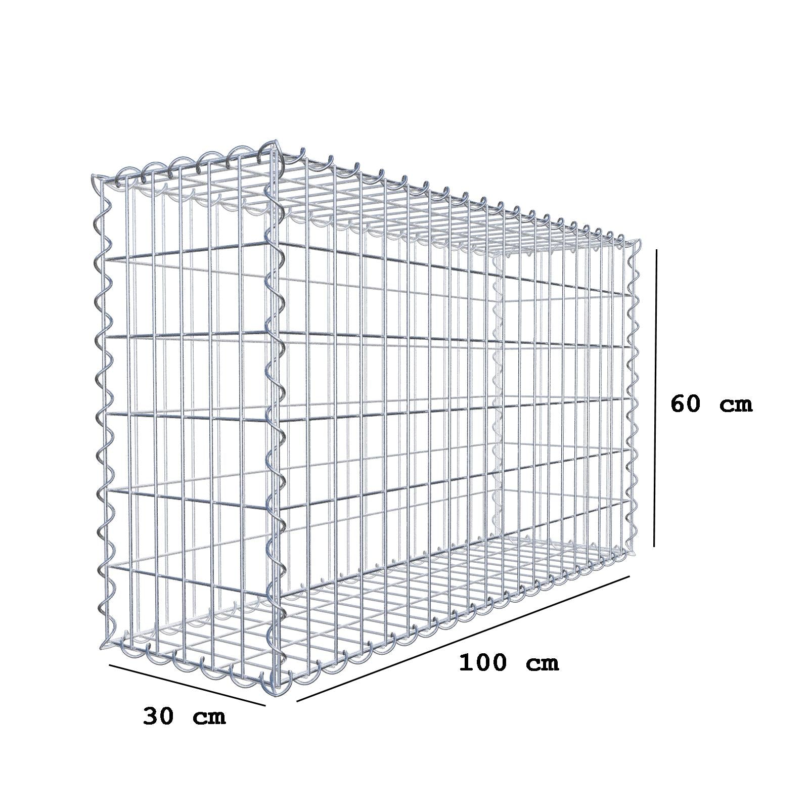 Gabion métallique 100 x 60 x 30 cm – Haute qualité galvanisée – GABIONA®