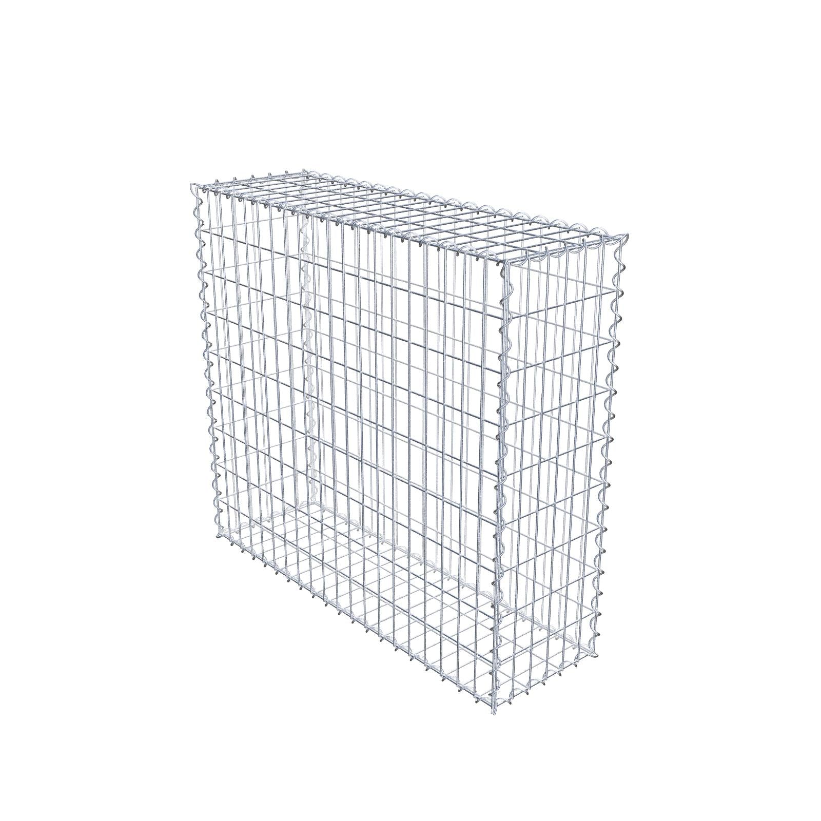 Gabião 100 cm x 90 cm x 30 cm (C x A x P), malhagem 5 cm x 10 cm, espiral