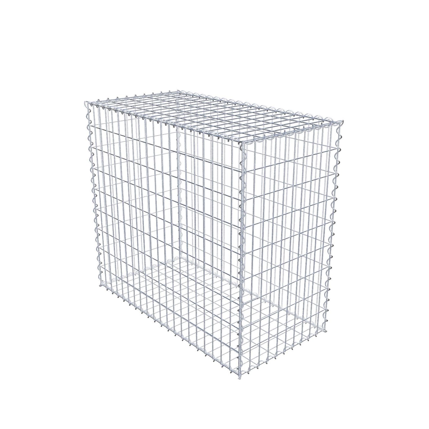 Gabião 100 cm x 90 cm x 50 cm (C x A x P), malhagem 5 cm x 10 cm, espiral