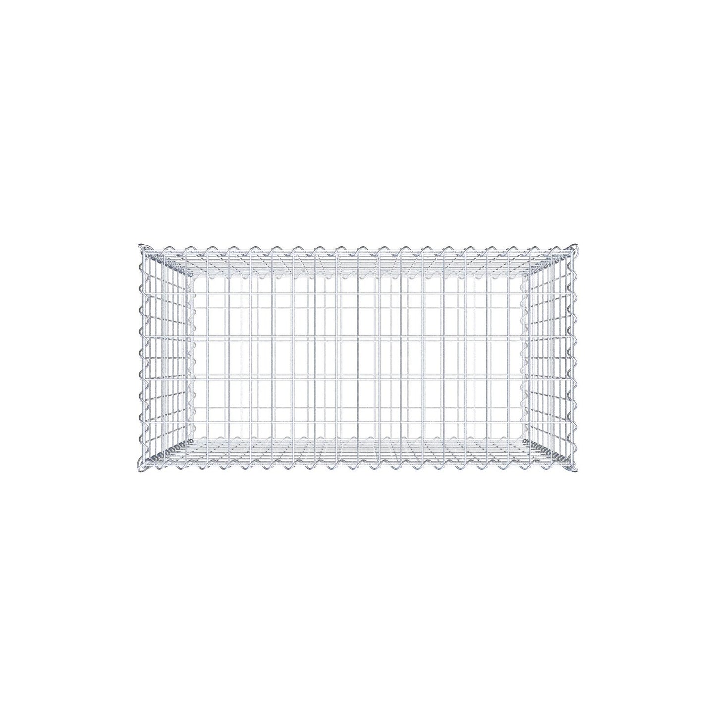 Gabião 100 cm x 90 cm x 50 cm (C x A x P), malhagem 5 cm x 10 cm, espiral