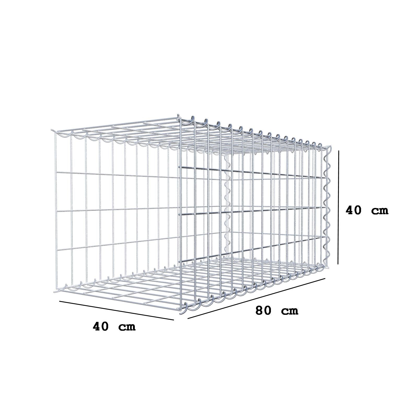 Anbaugabione Typ 2 80 cm x 40 cm x 40 cm (L x H x T), Maschenweite 5 cm x 10 cm, Spirale
