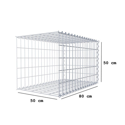 Gavión complementario tipo 2 80 cm x 50 cm x 50 cm (L x A x P), malla 5 cm x 10 cm, espiral