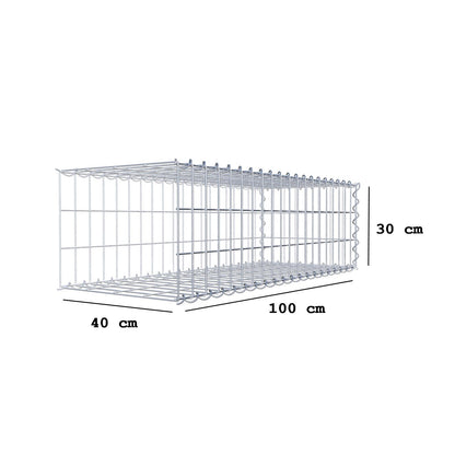 Gabião tipo 2 100 cm x 30 cm x 40 cm (C x A x P), malhagem 5 cm x 10 cm, espiral