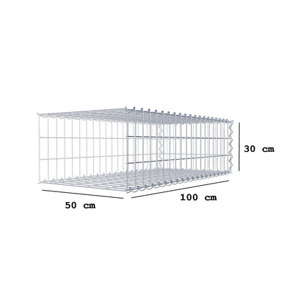 Gabião tipo 2 100 cm x 30 cm x 50 cm (C x A x P), malhagem 5 cm x 10 cm, espiral