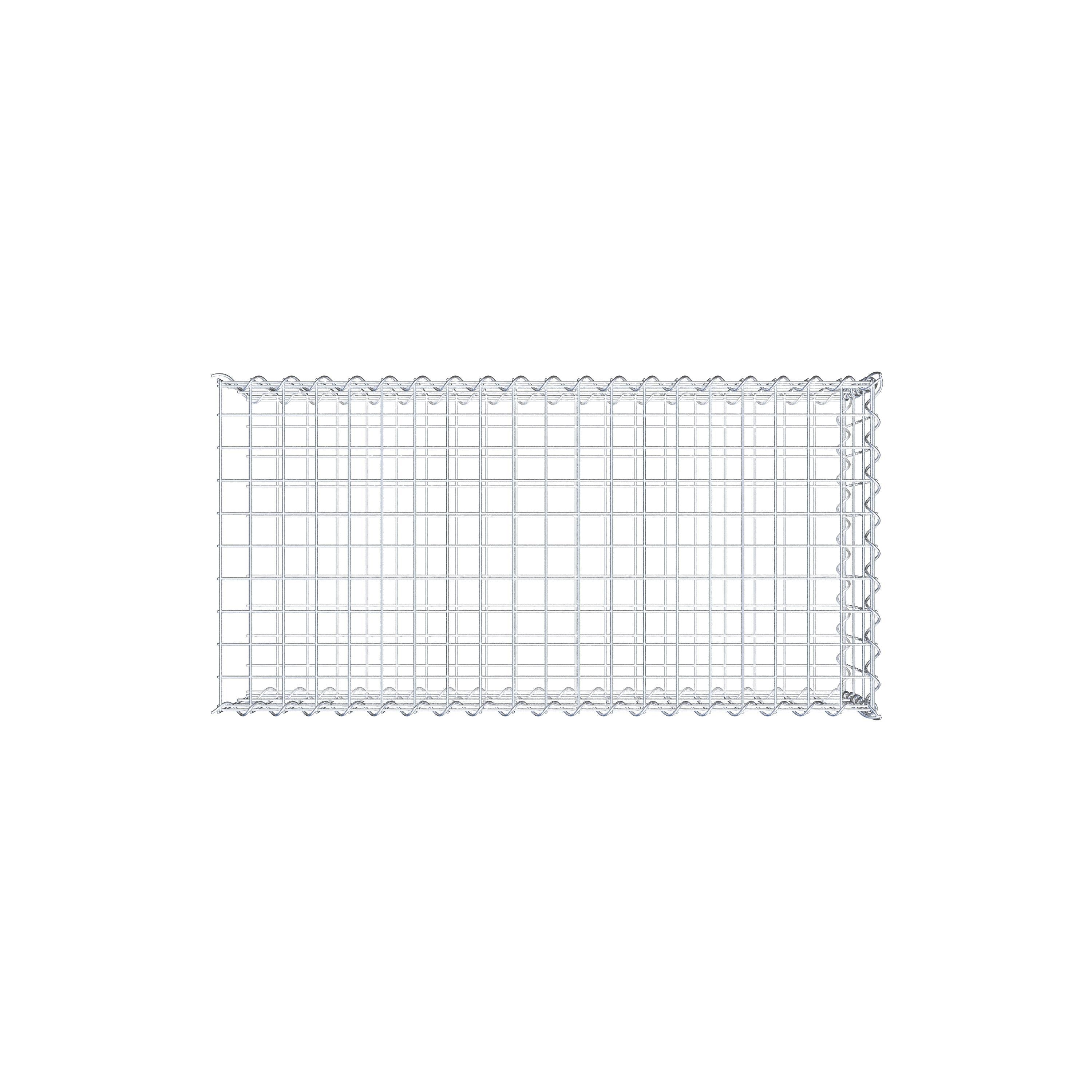 Opvokset gabion type 2 100 cm x 30 cm x 50 cm (L x H x D), maskestørrelse 5 cm x 10 cm, spiral