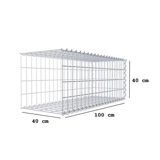 Gabião tipo 2 100 cm x 40 cm x 40 cm (C x A x P), malhagem 5 cm x 10 cm, espiral