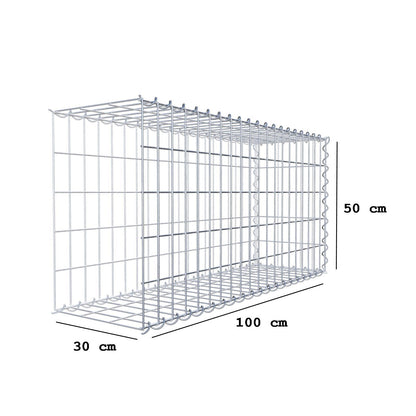 Gabbione aggiuntivo tipo 2 100 cm x 50 cm x 30 cm (L x H x P), dimensione maglia 5 cm x 10 cm, a spirale