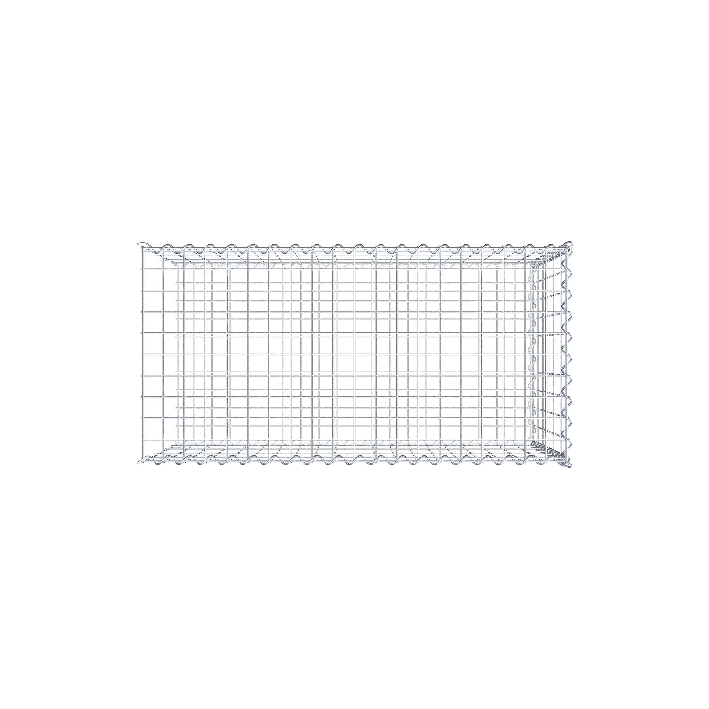 Opvokset gabion type 2 100 cm x 60 cm x 50 cm (L x H x D), maskestørrelse 5 cm x 10 cm, spiral