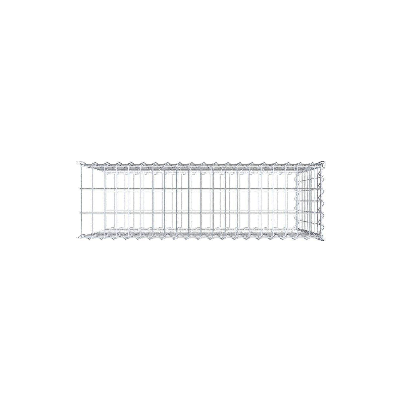 Gabbione aggiuntivo tipo 2 100 cm x 80 cm x 30 cm (L x H x P), dimensione maglia 5 cm x 10 cm, a spirale