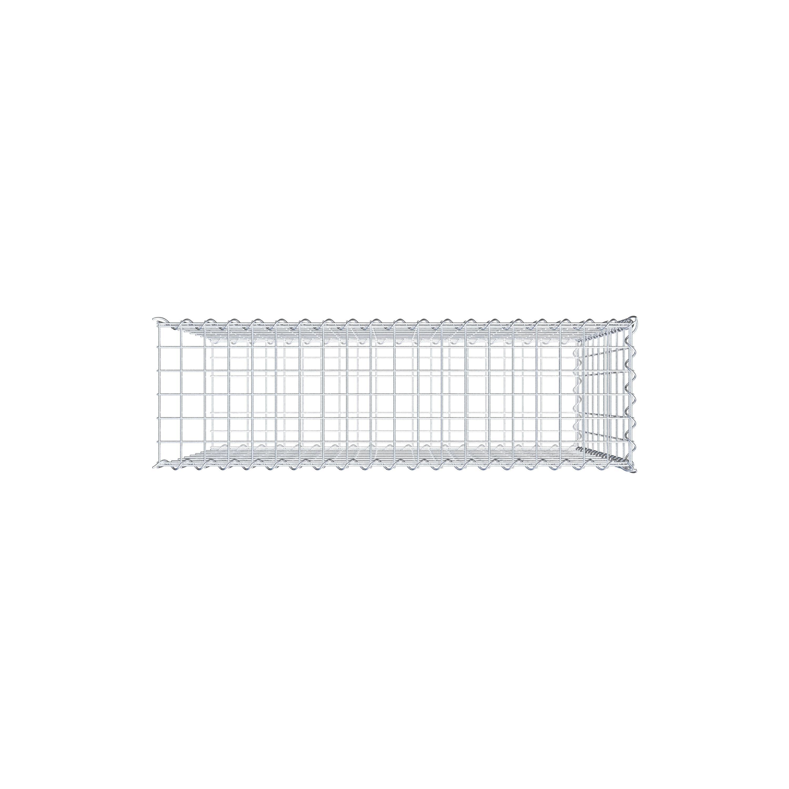 Gabion rapporté type 2 100 cm x 90 cm x 30 cm (L x H x P), mailles 5 cm x 10 cm, spirale