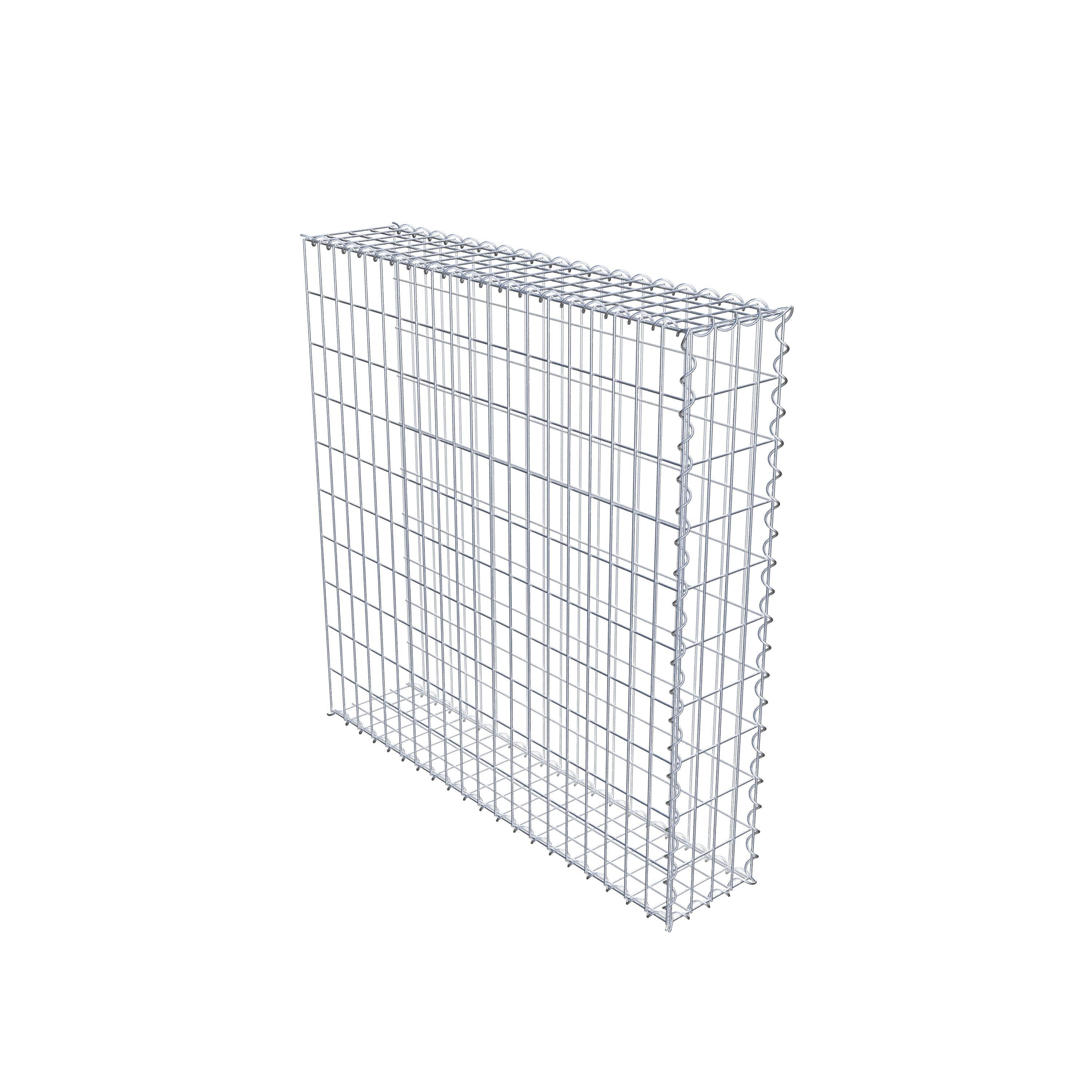 Gabion rapporté type 2 100 cm x 100 cm x 20 cm (L x H x P), mailles 5 cm x 10 cm, spirale