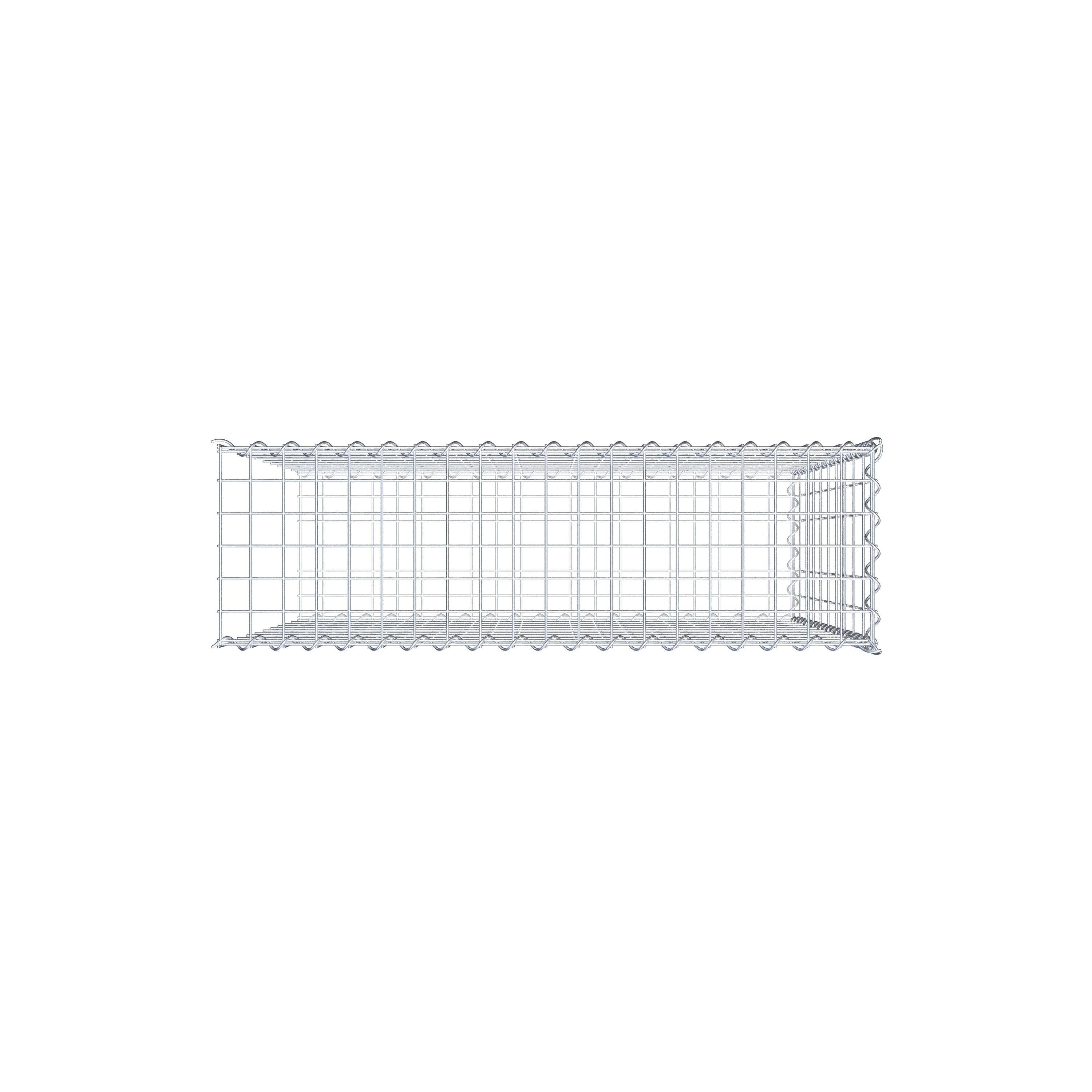 Gabion rapporté type 2 100 cm x 100 cm x 30 cm (L x H x P), mailles 5 cm x 10 cm, spirale