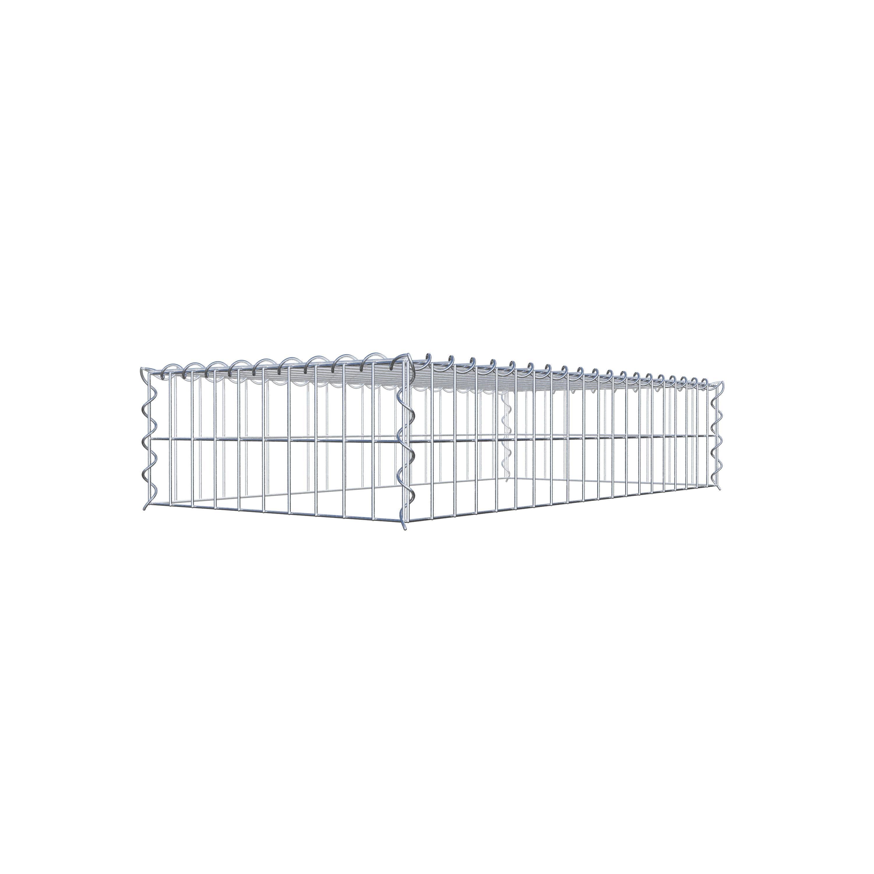 Gabion rapporté type 3 100 cm x 20 cm x 50 cm (L x H x P), mailles 5 cm x 10 cm, spirale