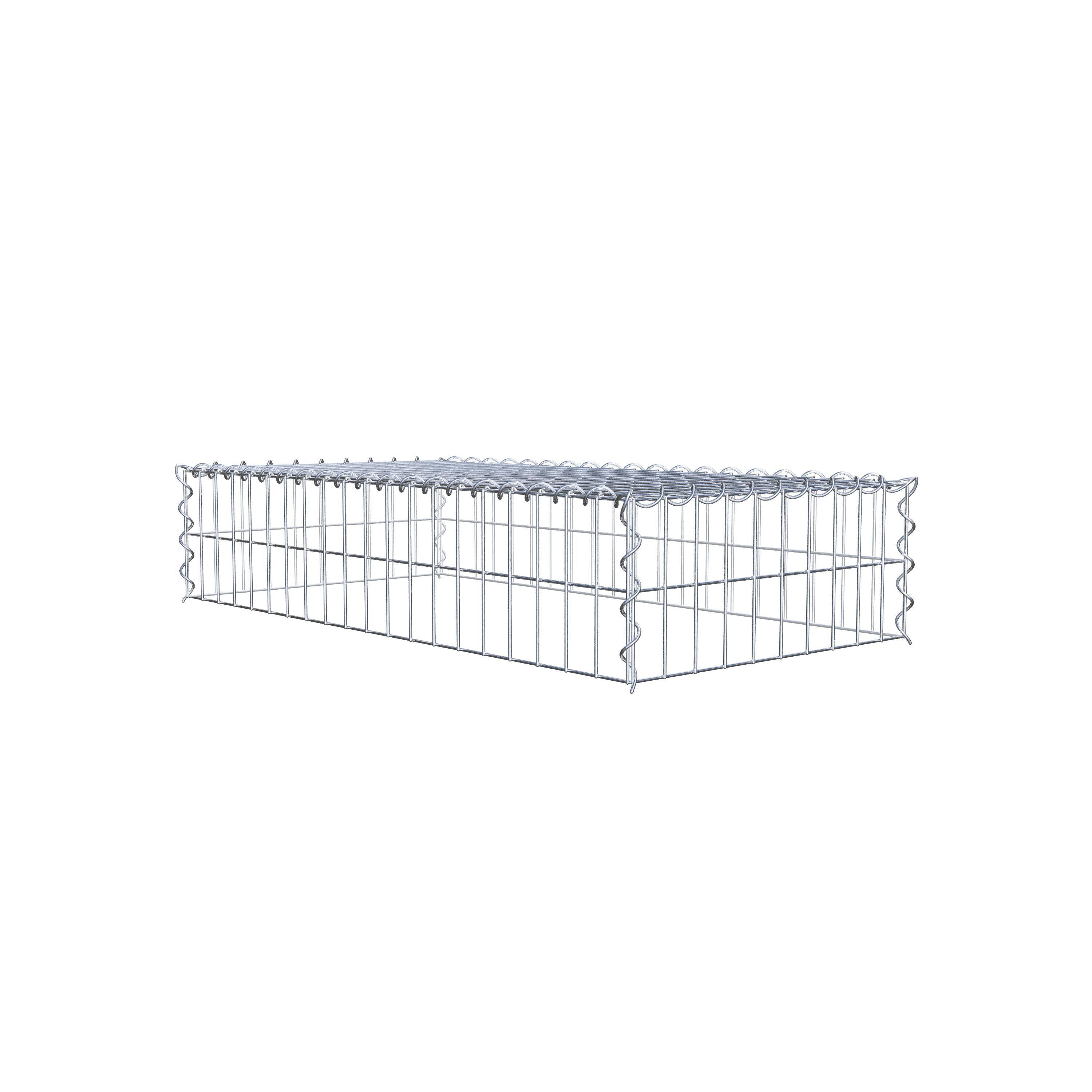 Gabion rapporté type 3 100 cm x 20 cm x 50 cm (L x H x P), mailles 5 cm x 10 cm, spirale