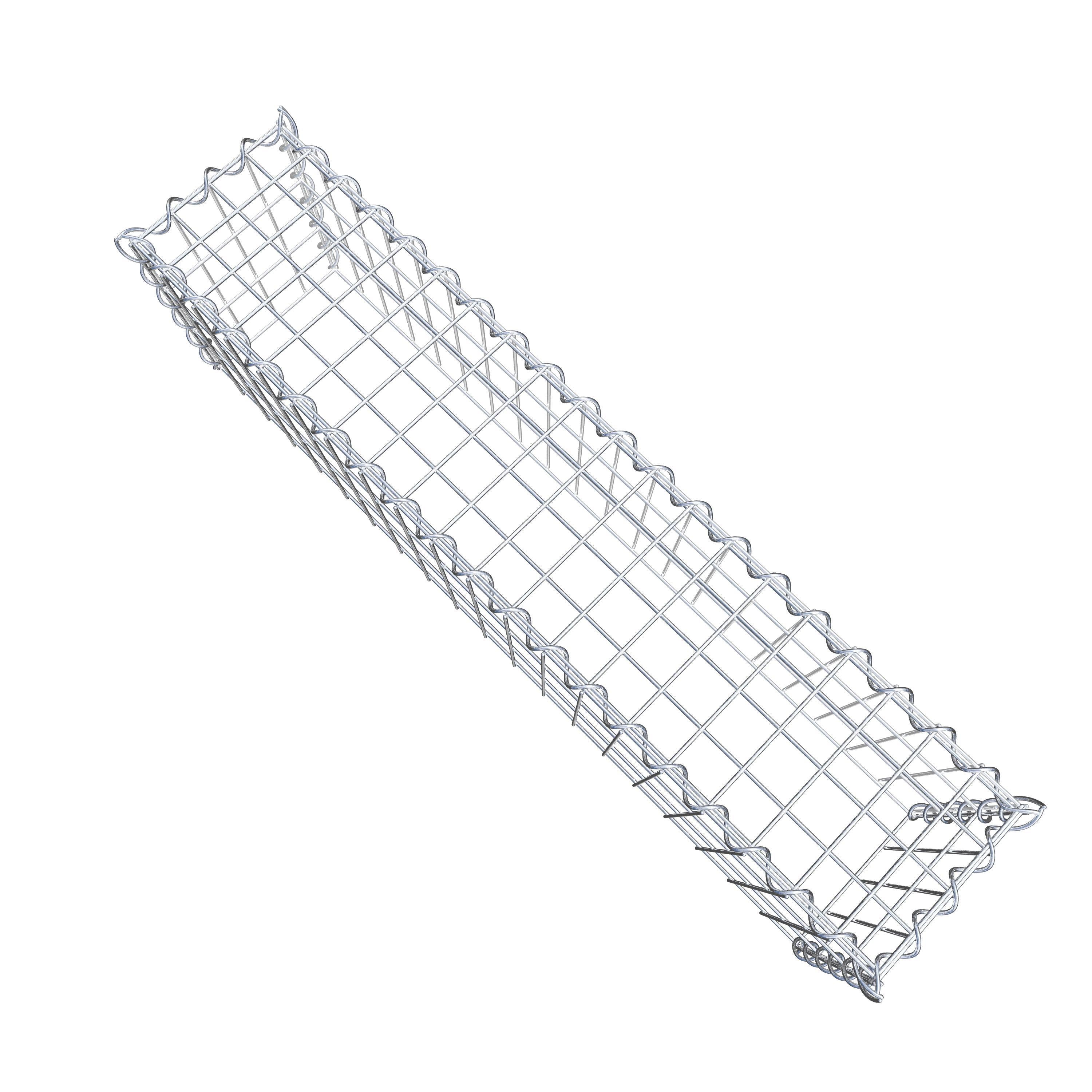 Gabion rapporté type 3 100 cm x 30 cm x 20 cm (L x H x P), mailles 5 cm x 10 cm, spirale