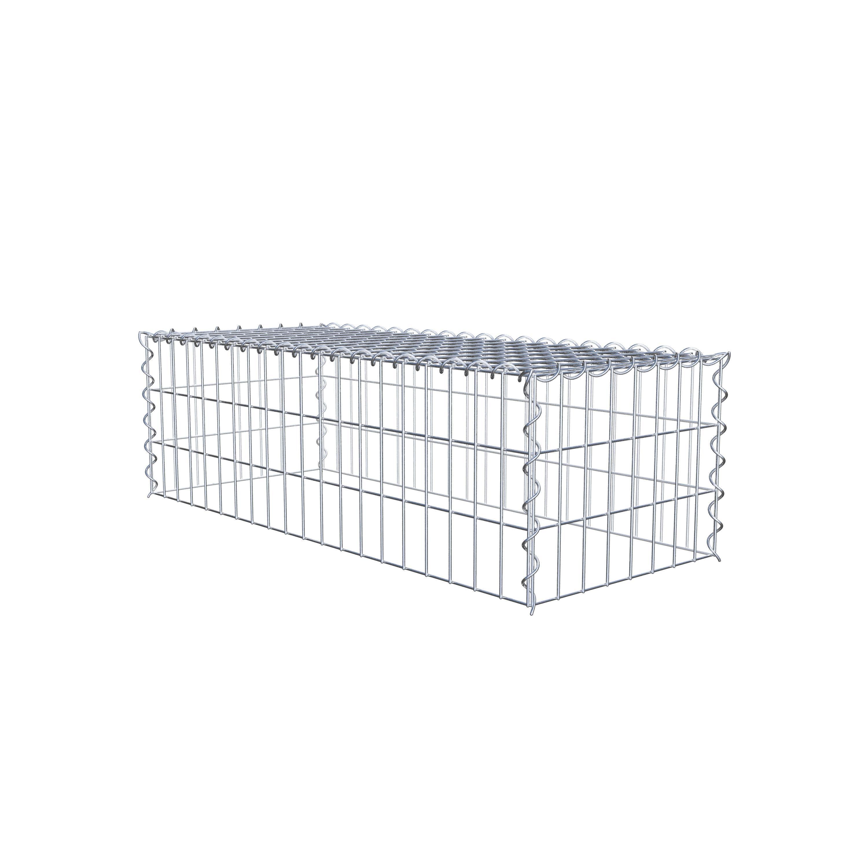 Gabion rapporté type 3 100 cm x 30 cm x 40 cm (L x H x P), mailles 5 cm x 10 cm, spirale