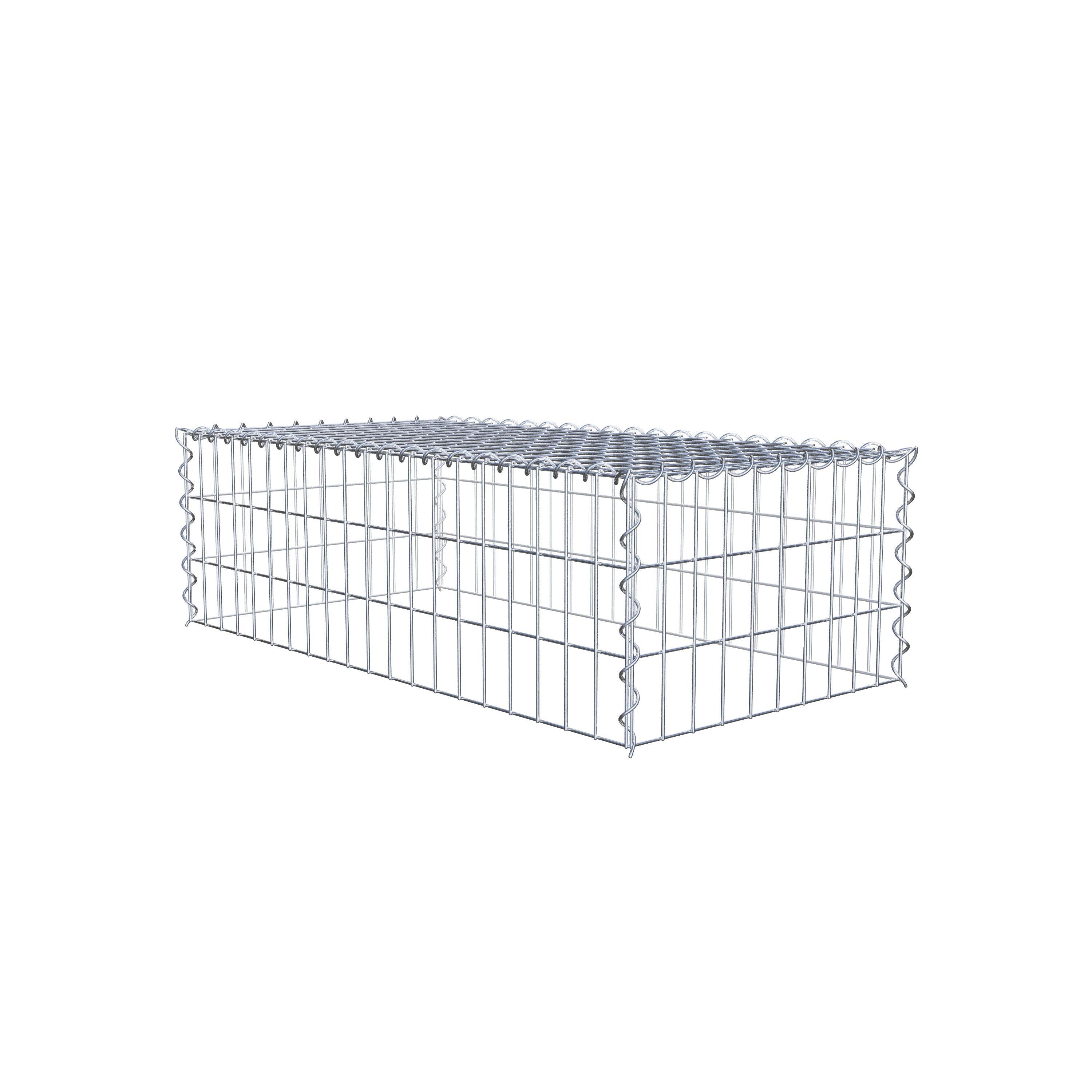 Gabion rapporté type 3 100 cm x 30 cm x 50 cm (L x H x P), mailles 5 cm x 10 cm, spirale