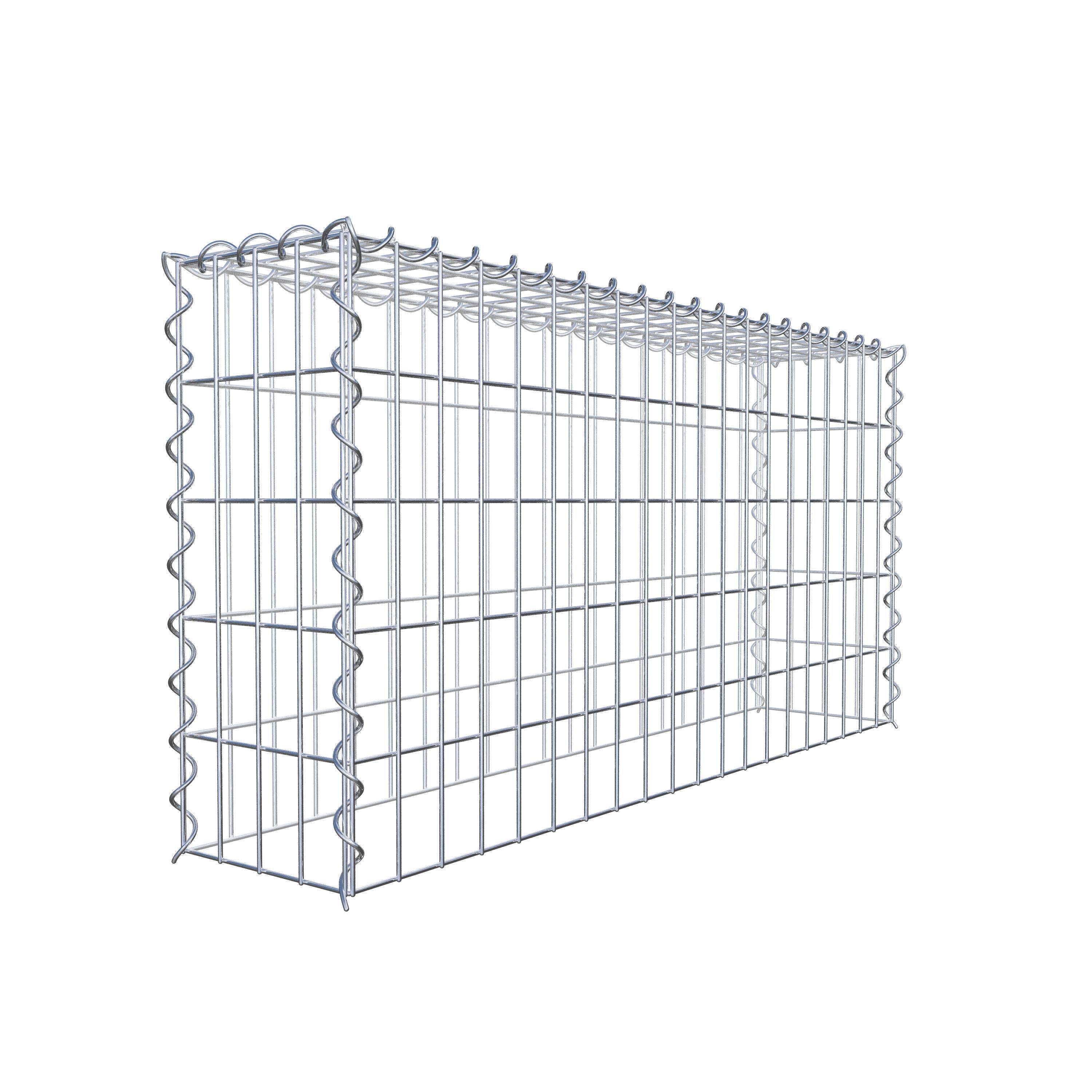 Opvokset gabion type 3 100 cm x 50 cm x 20 cm (L x H x D), maskestørrelse 5 cm x 10 cm, spiral