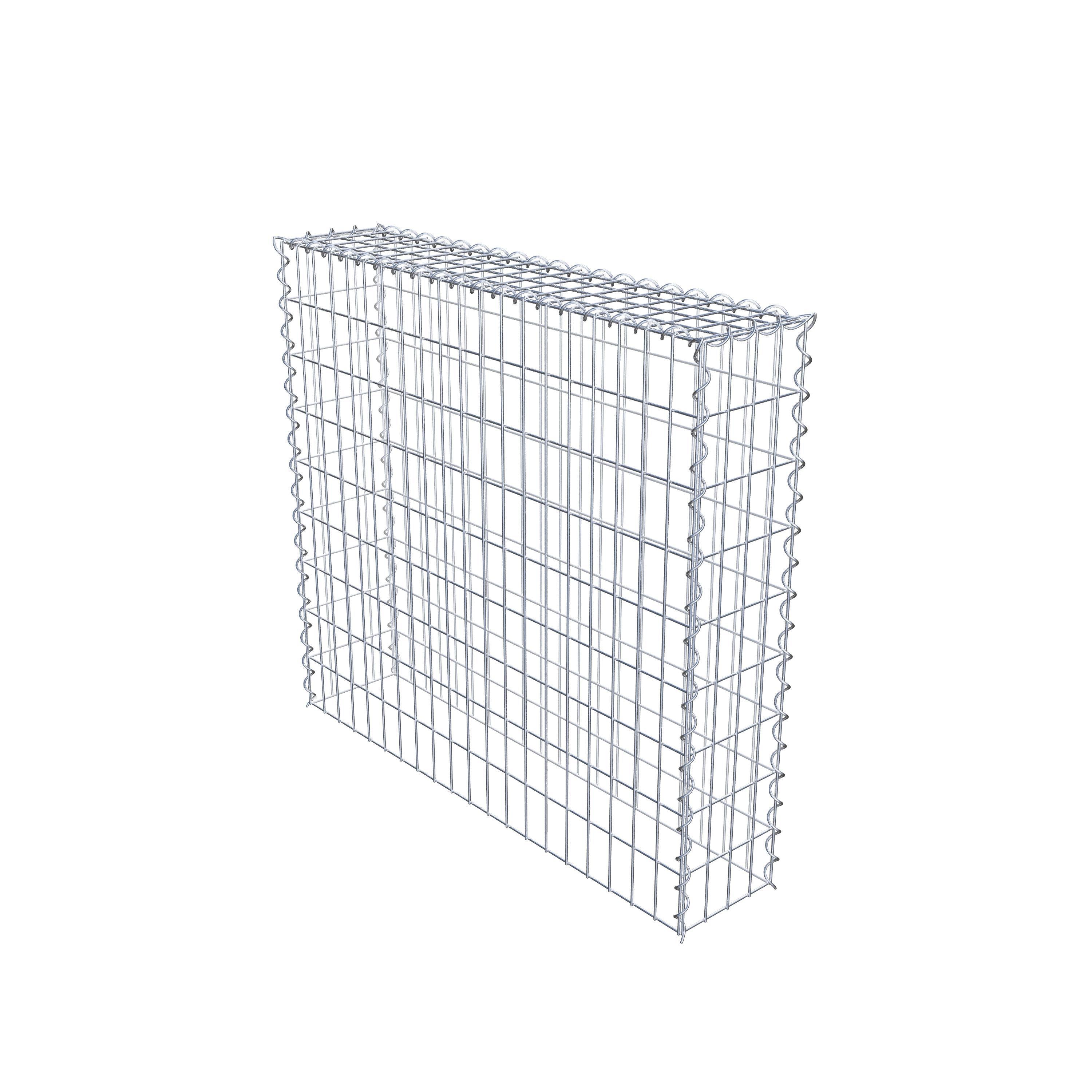 Gabion rapporté type 3 100 cm x 90 cm x 20 cm (L x H x P), mailles 5 cm x 10 cm, spirale