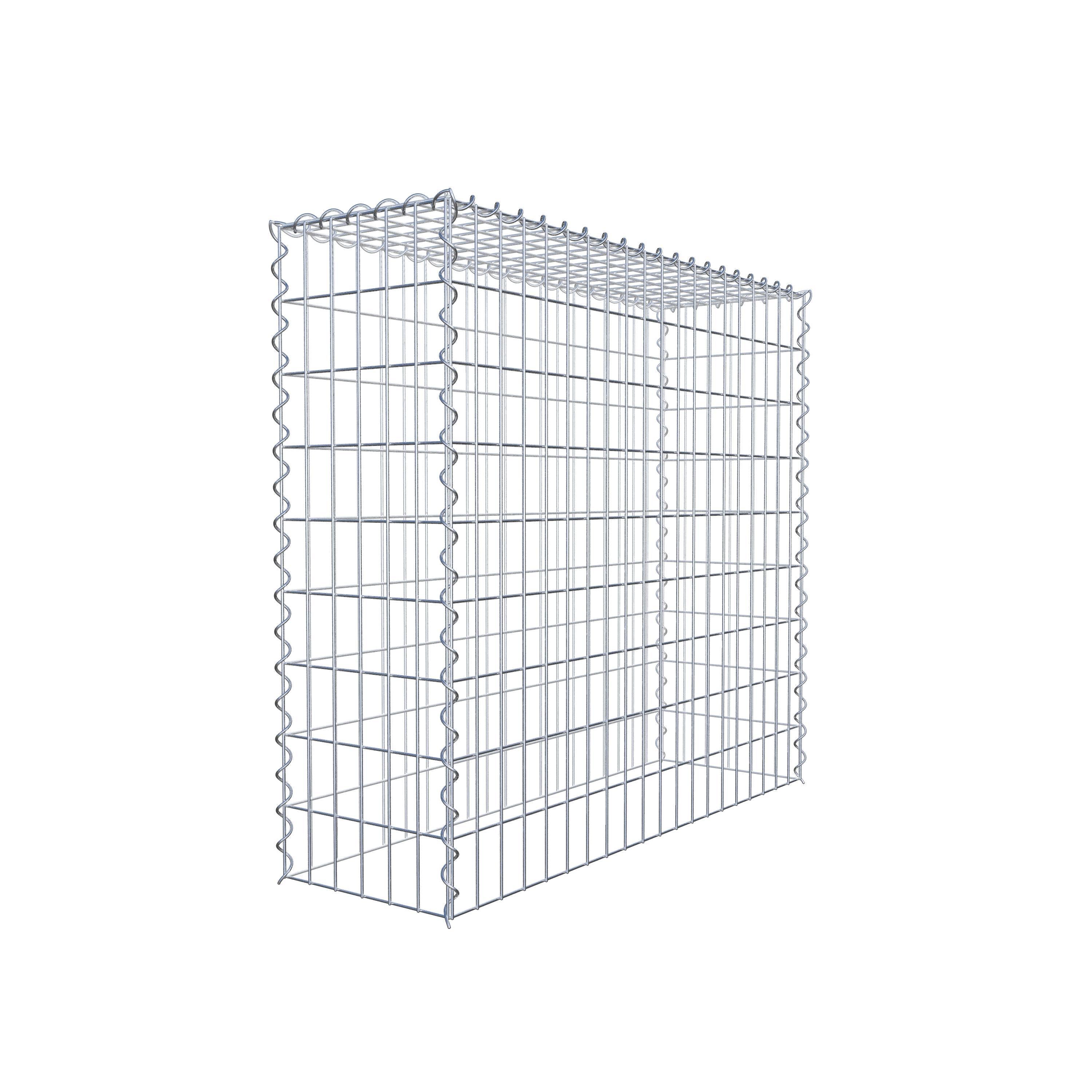 Gabião Tipo 3 100 cm x 90 cm x 30 cm (C x A x P), malhagem 5 cm x 10 cm, espiral