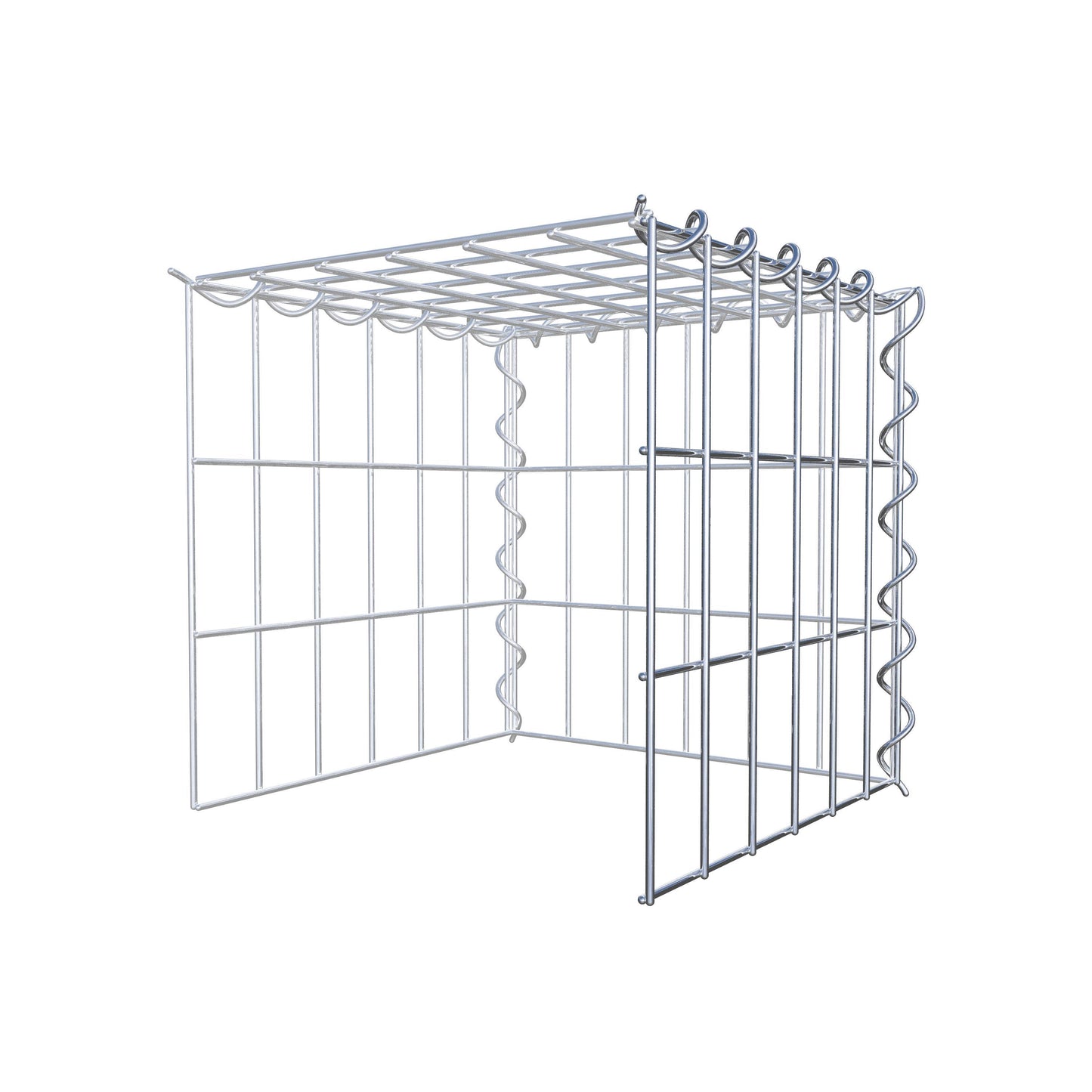 Opvokset gabion type 4 30 cm x 30 cm x 30 cm (L x H x D), maskestørrelse 5 cm x 10 cm, spiral