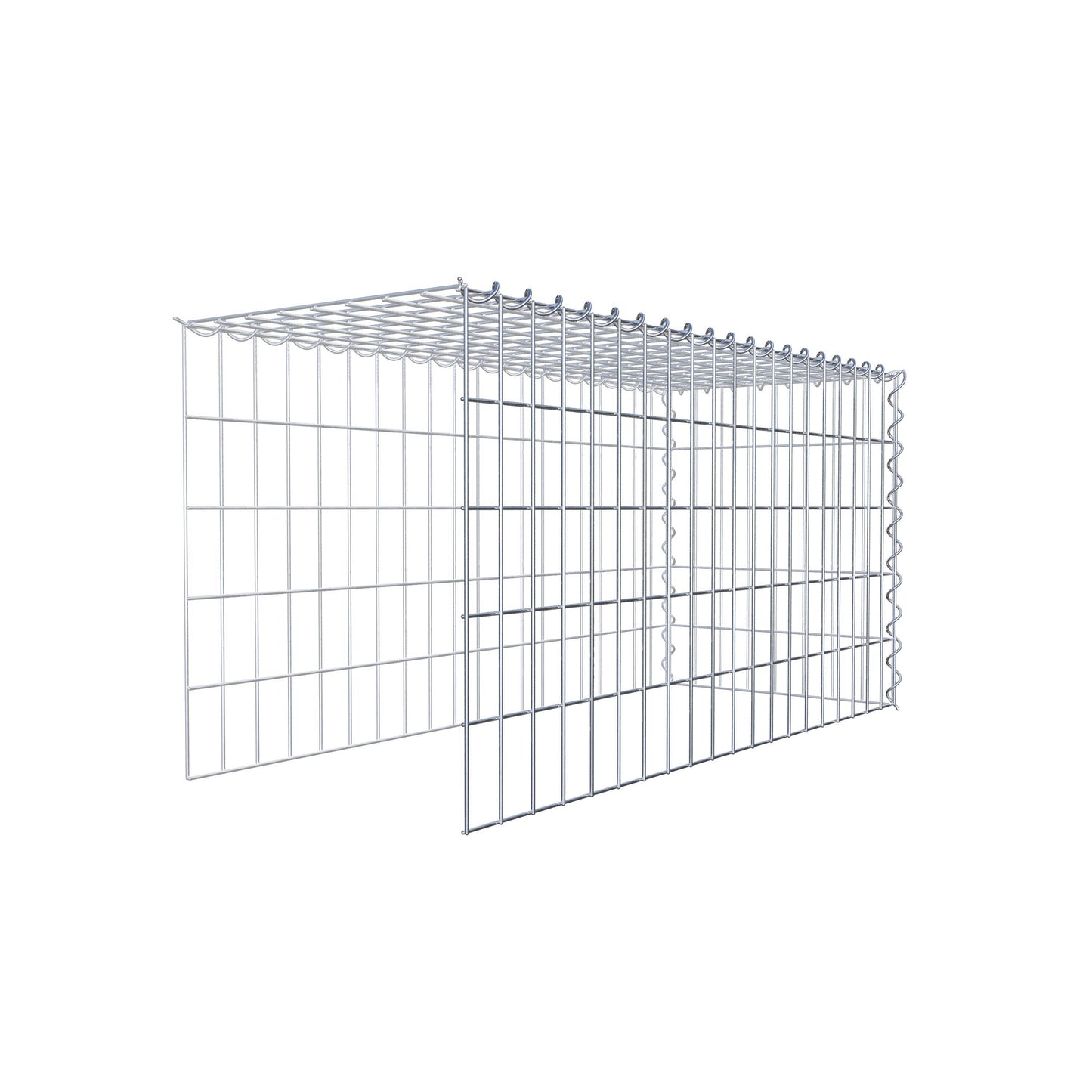 Gabbione aggiuntivo tipo 4 100 cm x 50 cm x 40 cm (L x H x P), dimensione maglia 5 cm x 10 cm, a spirale