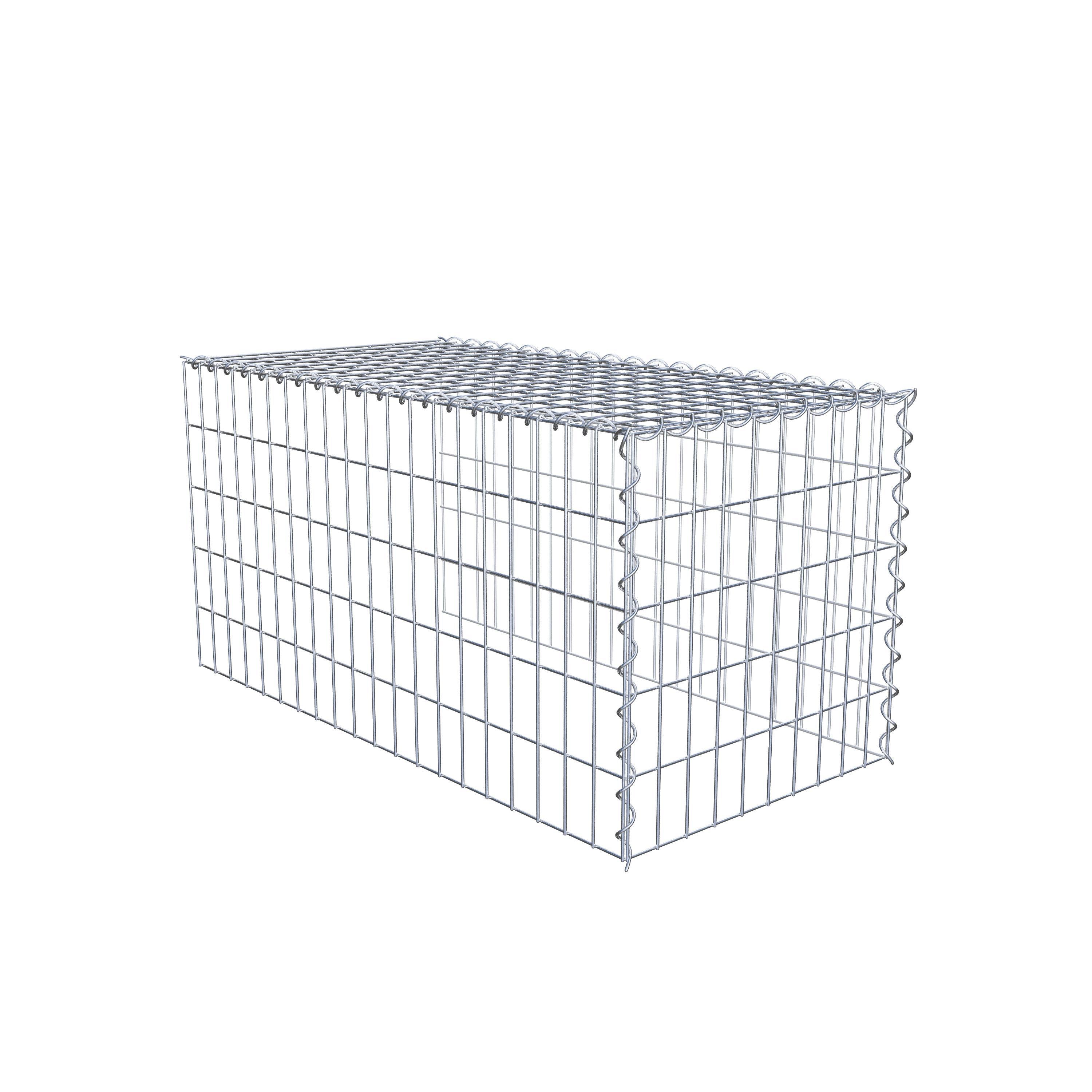 Opvokset gabion type 4 100 cm x 50 cm x 50 cm (L x H x D), maskestørrelse 5 cm x 10 cm, spiral